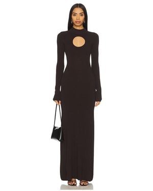 Nicholas Diantha Long Sleeve Midi Dress With Circle Cutout - Black