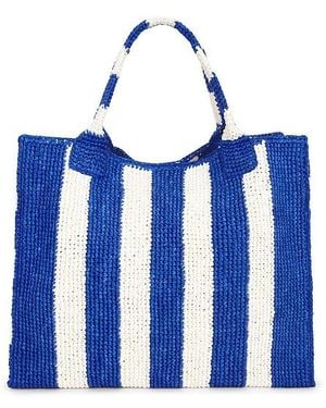 Loeffler Randall Sol Crochet Raffia Tote Bag - Blue
