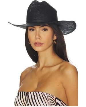 Janessa Leone Aiden Straw Cowboy Hat in Black | Lyst