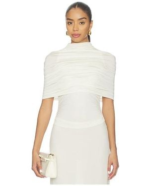 LAPOINTE Oberteil Mock Neck Ruched - Weiß