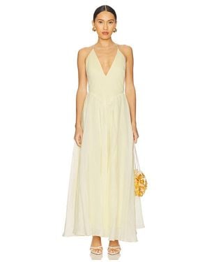 Bardot Marabella Halter Linen-Blend Maxi Dress in Red | Lyst UK