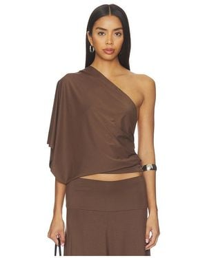 Belle Anna TOP UNE ÉPAULE DÉNUDÉE ARDEN en Brown - Marron