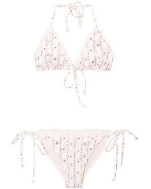 LoveShackFancy Tween Dannie Bikini - White