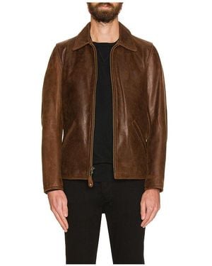Schott Nyc JACKE WAXY BUFFALO LEATHER SUNSET. Size M, S, XL. - Braun