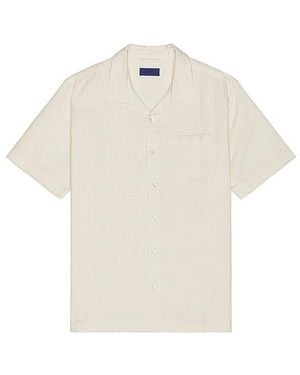 Saturdays NYC Bruce Double Layer Crinkle Short Sleeve Shirt - White