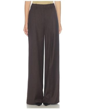 Theory Wide Pleated Trouser - Brown