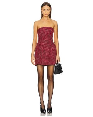 Bardot Karoline Boucle Balloon Dress - Red