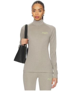 White/space Merino Mock Neck Top - Multicolour