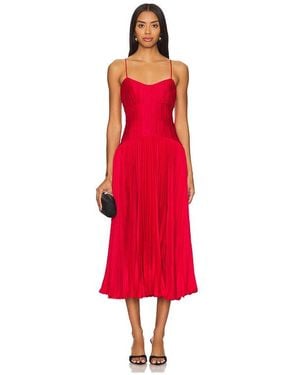 AMUR Cherry Drop Waist Midi Dress - Red