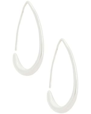 Ettika Simple Threader Hoop Earrings - White