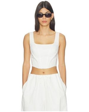 Jonathan Simkhai Clio Cotton Bustier Top - White