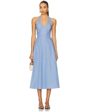 Central Park West Kira Halter Shirt Dress - Blue