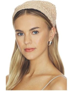 Lele Sadoughi Jackie Crochet Raffia Handkerchief Headband - White