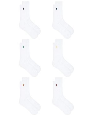 Polo Ralph Lauren Performance Solid Socks 6-Pack - White