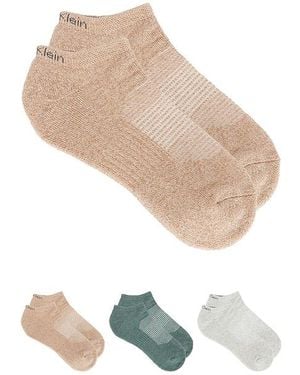 Calvin Klein 3 Pack Cushion Recycled No Show Socks - White