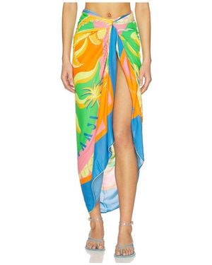 Maaji Pareo Sun Flicker Isla En Color Amarillo Talla - Azul