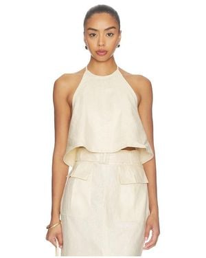 Matthew Bruch Tie Halter Top - Natural
