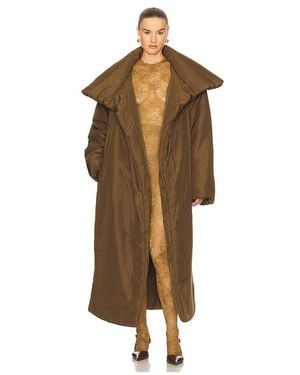 Norma Kamali High Collar Sleeping Bag Coat Long - Brown
