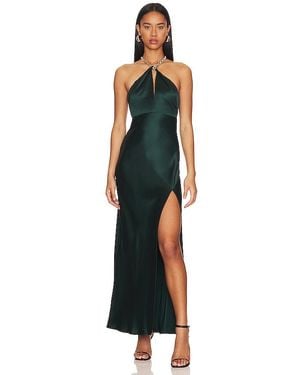 Nicholas Ambra Halter Neck Gown With Necklace - Green