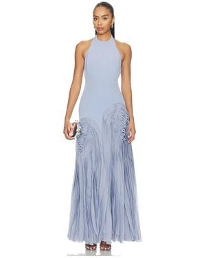 AMUR Elani Pleated Gown - Blue