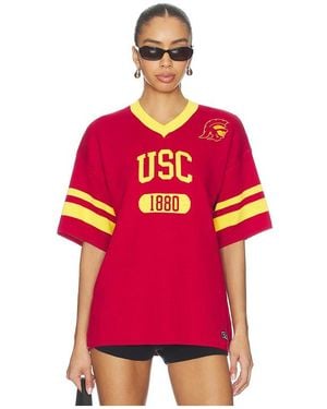 Hype and Vice College Of Southern California Knitted Jersey Tee - Red
