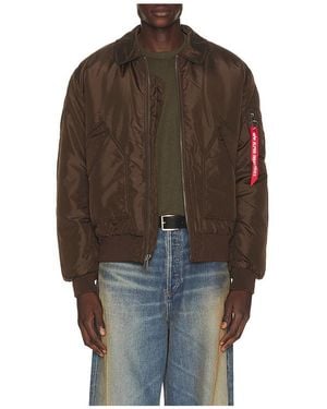 Alpha Industries Cwu 45/P Relaxed Fit Flight Jacket - Brown