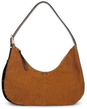 Ganni Hobo Belt Medium Suede Bag - Brown