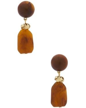 Amber Sceats Pendientes Largos Monowi En Color Marrón Talla - Blanco