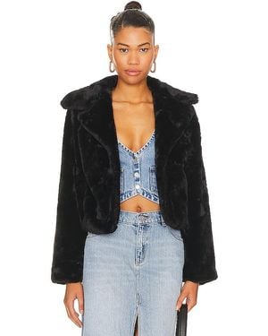 MORE TO COME Payton Faux Fur Jacket - Black