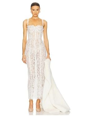 Helsa The Lace Column Dress - White