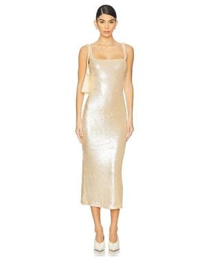 L'academie 'Academie Ceci Sequin Midi Dress - White