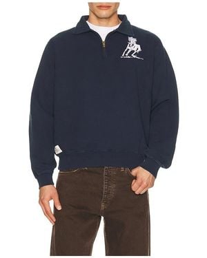 One Of These Days Running Horse Quarter Zip - Blue