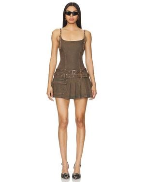 Lioness Minikleid Im Biker-Style - Natur