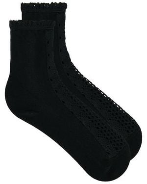 Free People Rubies Crochet Socks - Schwarz