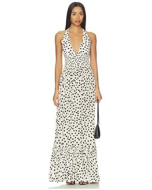 Leslie Amon Ari Halter Maxi Dress - White