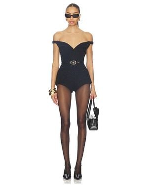 Self-Portrait Boucle Romper - Blue