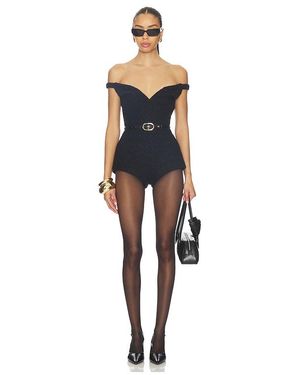 Self-Portrait Boucle Romper - Blue