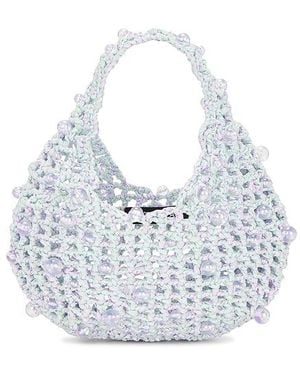 SUSAN FANG Crochet Beaded Handbag - Blue