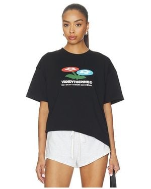 VANDY THE PINK Two Flower Tee - Black