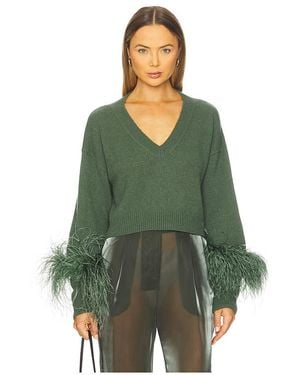 LAPOINTE Cashmere Cropped V Neck Jumper - Green