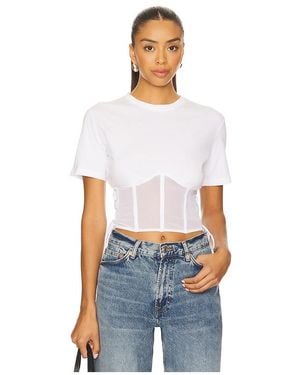 Fleur du Mal T-Shirt Mit Korsett-Detail Sabrina - Weiß