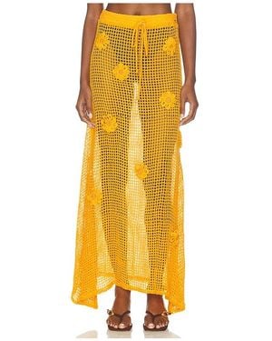 Maaji Golden Blossom Glacier Maxi Skirt - Yellow