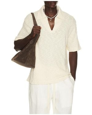KROST Textured Cotton Knit Polo - White
