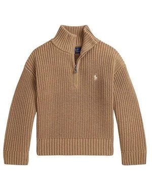 Polo Ralph Lauren Long Sleeve Half-Zip Mock Neck Sweater - Natural