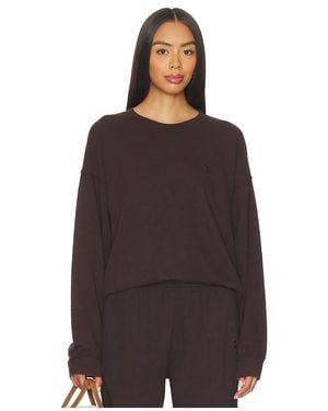 ÉTERNE Oversized Lightweight French Terry Crewneck Sweatshirt - Purple