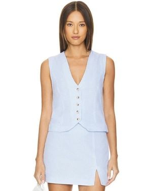 Blank NYC Chaleco Sun Glow En Color Bebe Azul Talla (También En Xs, M) - Blanco
