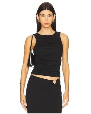GOOD AMERICAN Ruched Tank Top - Black