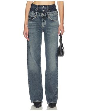 Agolde Elson High Rise Loose Jeans - Blue