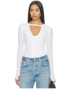 Michael Lauren Camiseta Ajustada De Manga Larga Con Doble Línea Recortada Keplin En Color Blanco Talla (También En M, S, Xl, Xs)