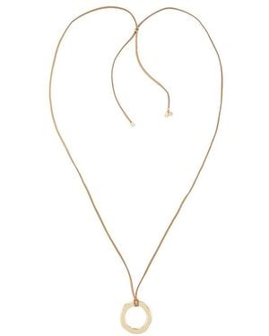 Ettika Open Circle Adjustable Suede Necklace - Metallic
